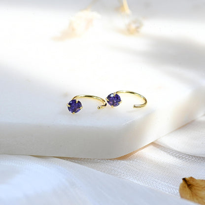 925 Sterling Silver Small Huggie Half Hoop Earrings for Women