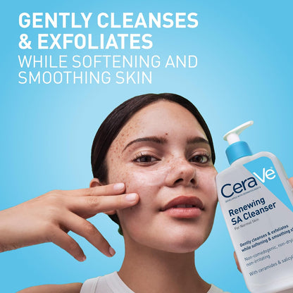CeraVe Renewing Salicylic Acid Cleanser, Gentle Exfoliating Face Wash, 16oz