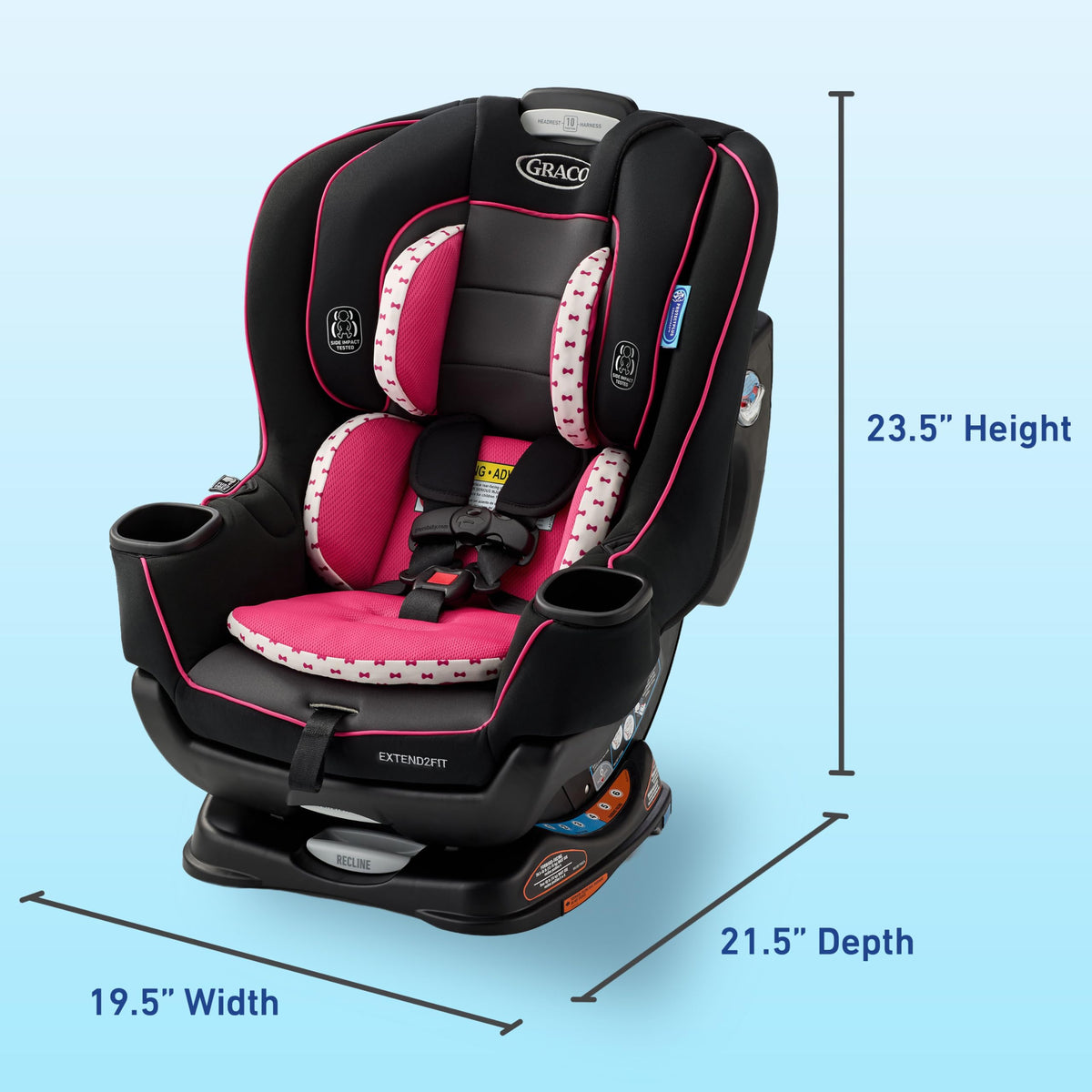 Graco Extend2Fit 2-in-1 Convertible Car Seat, Gotham