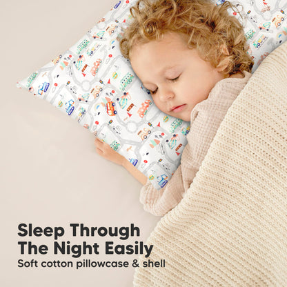 Toddler Pillow with Pillowcase 13x18 My Little Dreamy Pillow(Jolly Rainbow)