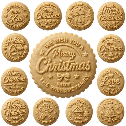 Personalized Cookie Stamp for Family Name Christmas Cookies & Gifts