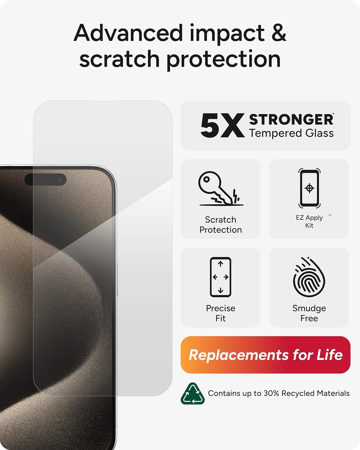 ZAGG Glass Elite Screen Protector for iPhone 17 Pro/ 18 Pro