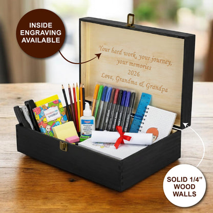 Personalized Wooden Keepsake Box, Custom Engraved Memory Box with Lid