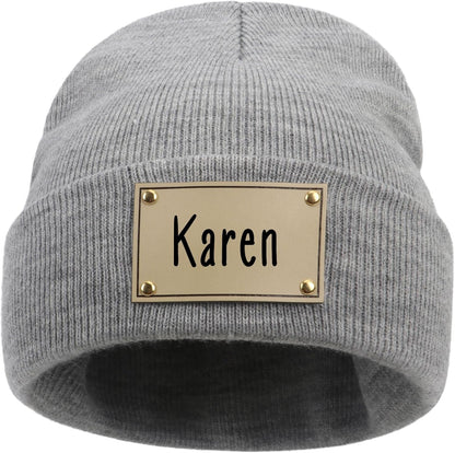 EDSG Personalized Baby Beanie Hat, Custom Winter Knit Name Hat for Newborn Infant Adult