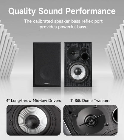 Edifier R990BT 2.0 Active Multimedia Speakers - Bluetooth Bookshelf Speakers - Powered Studio Monitor Speaker - MDF Enclosure - 24W RMS (Pair)