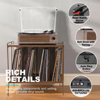 Seasonlife® Record Player for Vinyl Turntable with Speakers,Pale Purple