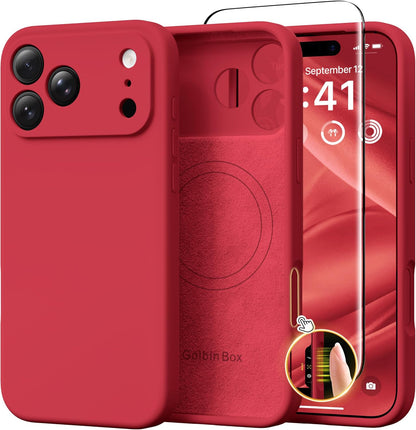 GolbinBox Magnetic for iPhone 13/14 Case, Silicone Cover, Blackcurrant