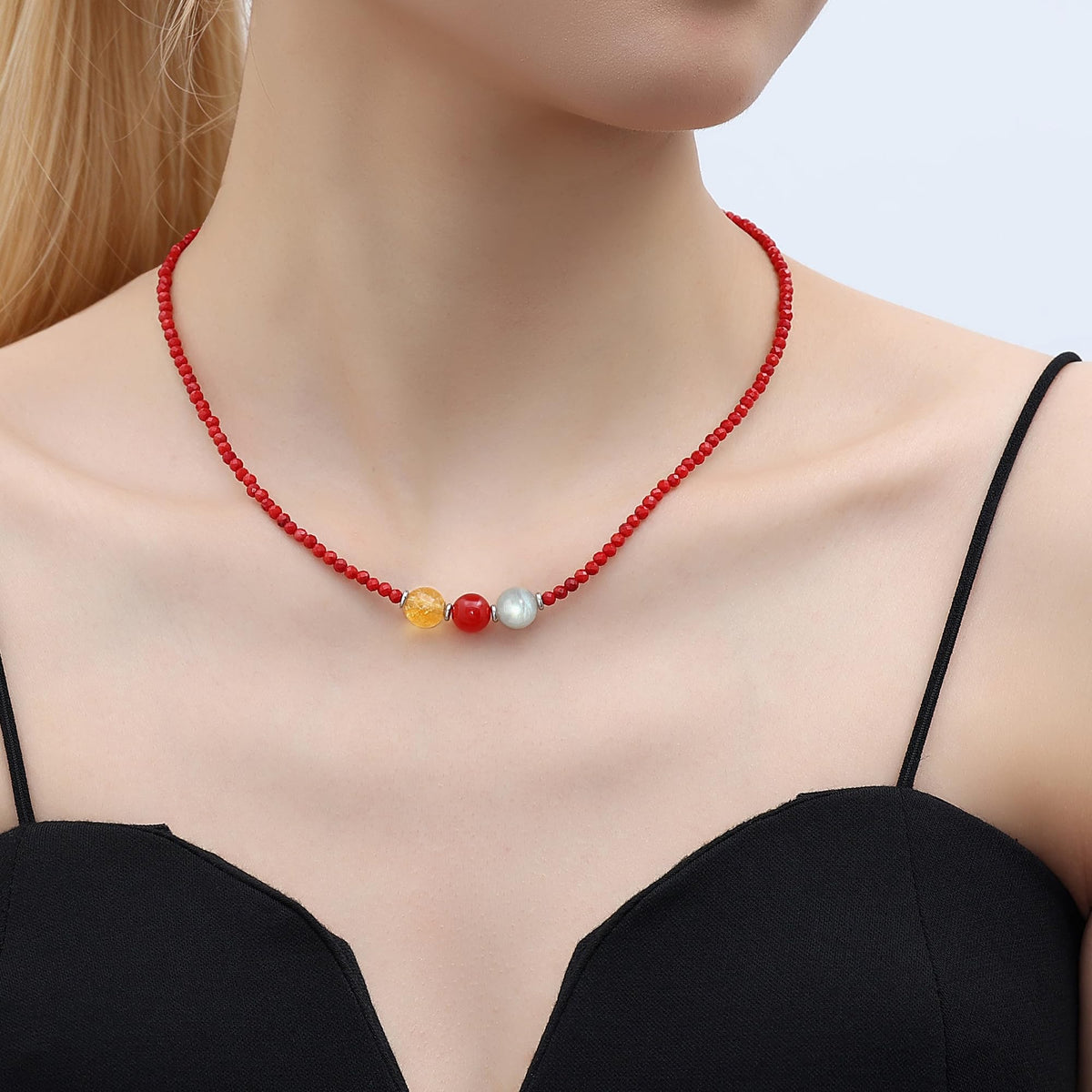 Healing Crystal Beaded Necklaces for Women Christmas Gift