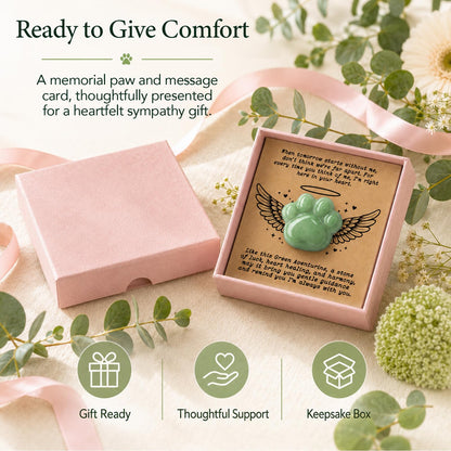 Dog Memorial Gifts for Loss of Dog, Rose Quartz Paw & Memorial Bracelet