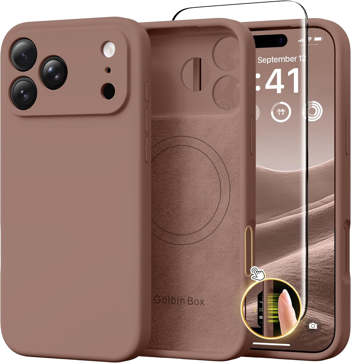GolbinBox Magnetic for iPhone 13/14 Case, Silicone Cover, Blackcurrant