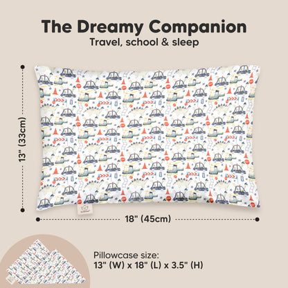 Toddler Pillow with Pillowcase 13x18 My Little Dreamy Pillow(Jolly Rainbow)