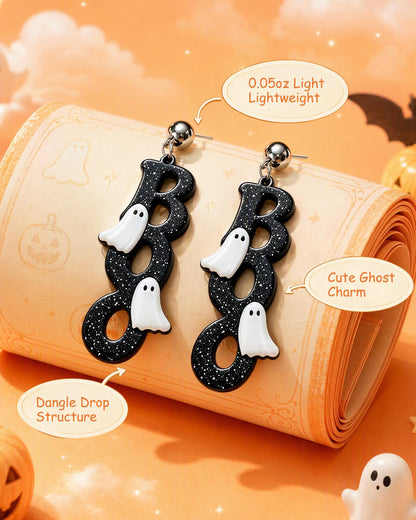 Halloween 3D Skeleton Skull Earrings BOO Ghost Earrings for Women