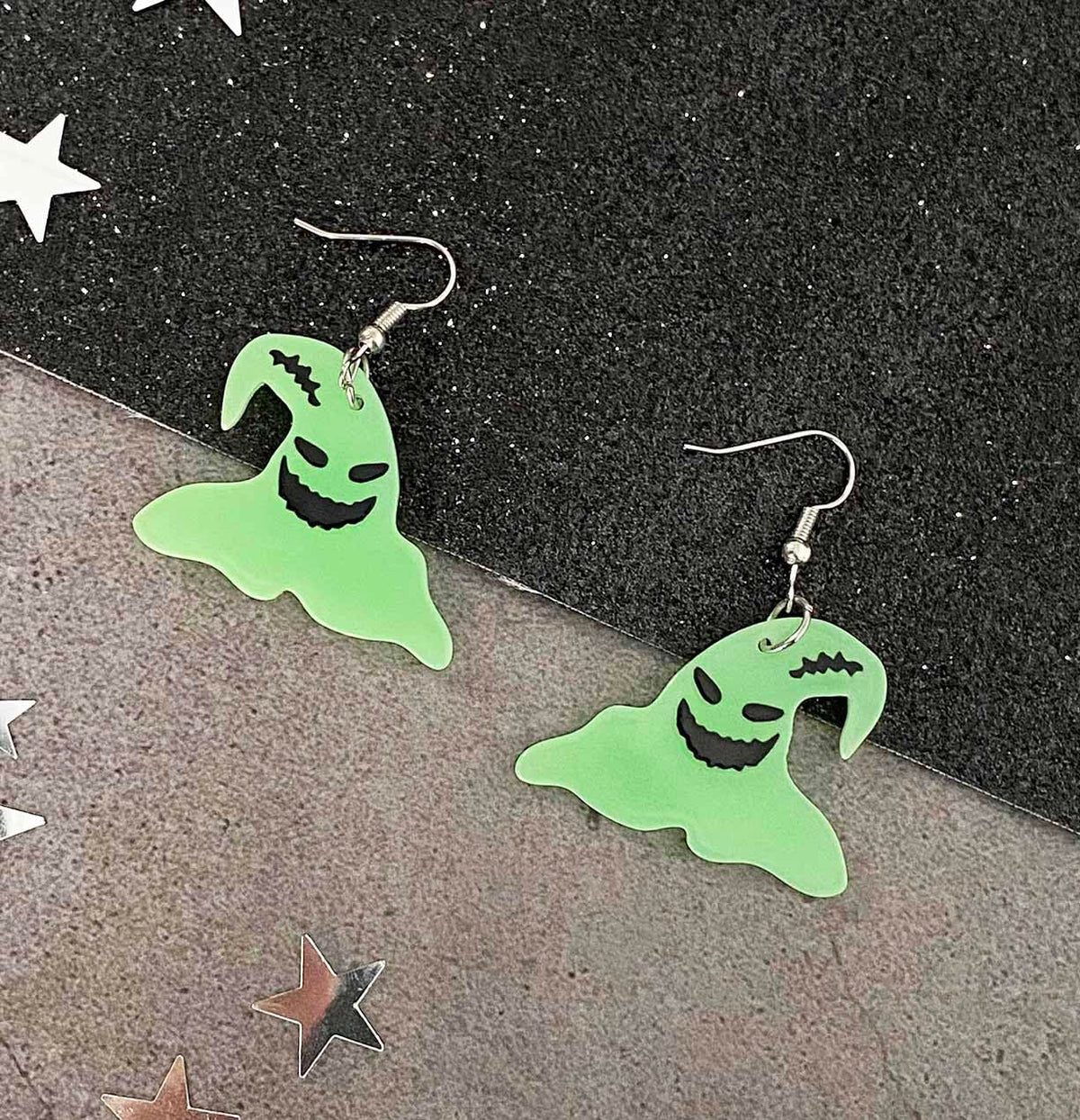 Glow in the Dark Halloween Earrings, Bat Ghost Coffin Boo Dangle Earrings