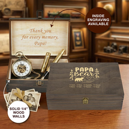 Personalized Wooden Keepsake Box, Custom Engraved Memory Box with Lid