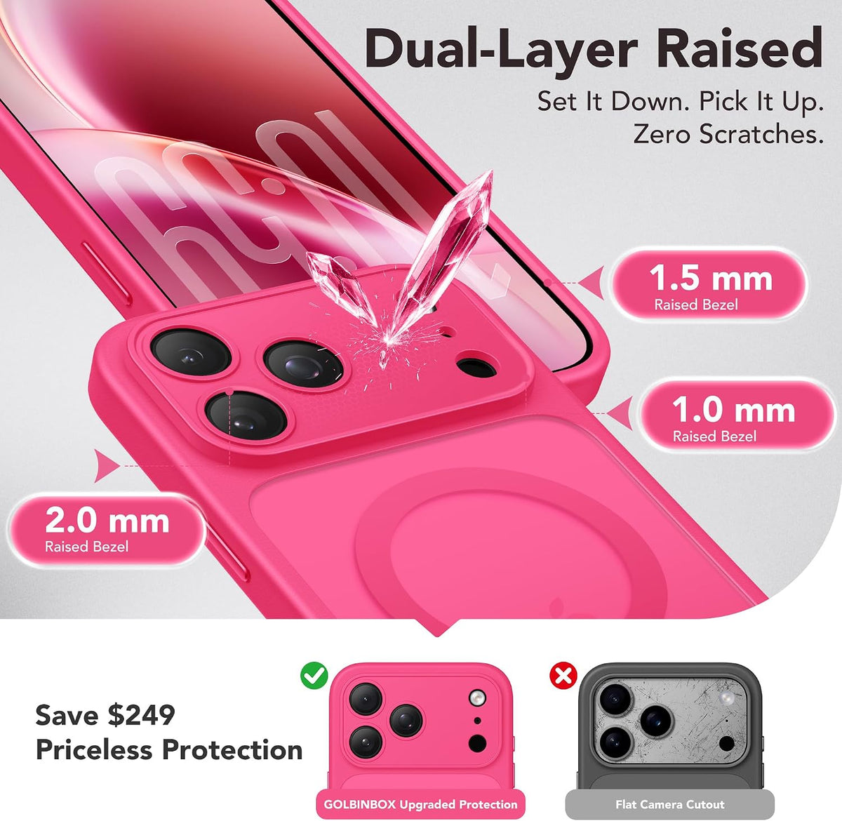 Magnetic Shockproof for iPhone 18 Pro & iPhone 17 Pro Case, Sunset Orange