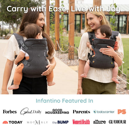 Infantino Flip 4-in-1 Baby Carrier Convertible Ergonomic, Gray