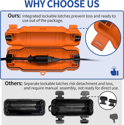 9 Pack Outdoor Extension Cord Safety Cover, Waterproof, Orange