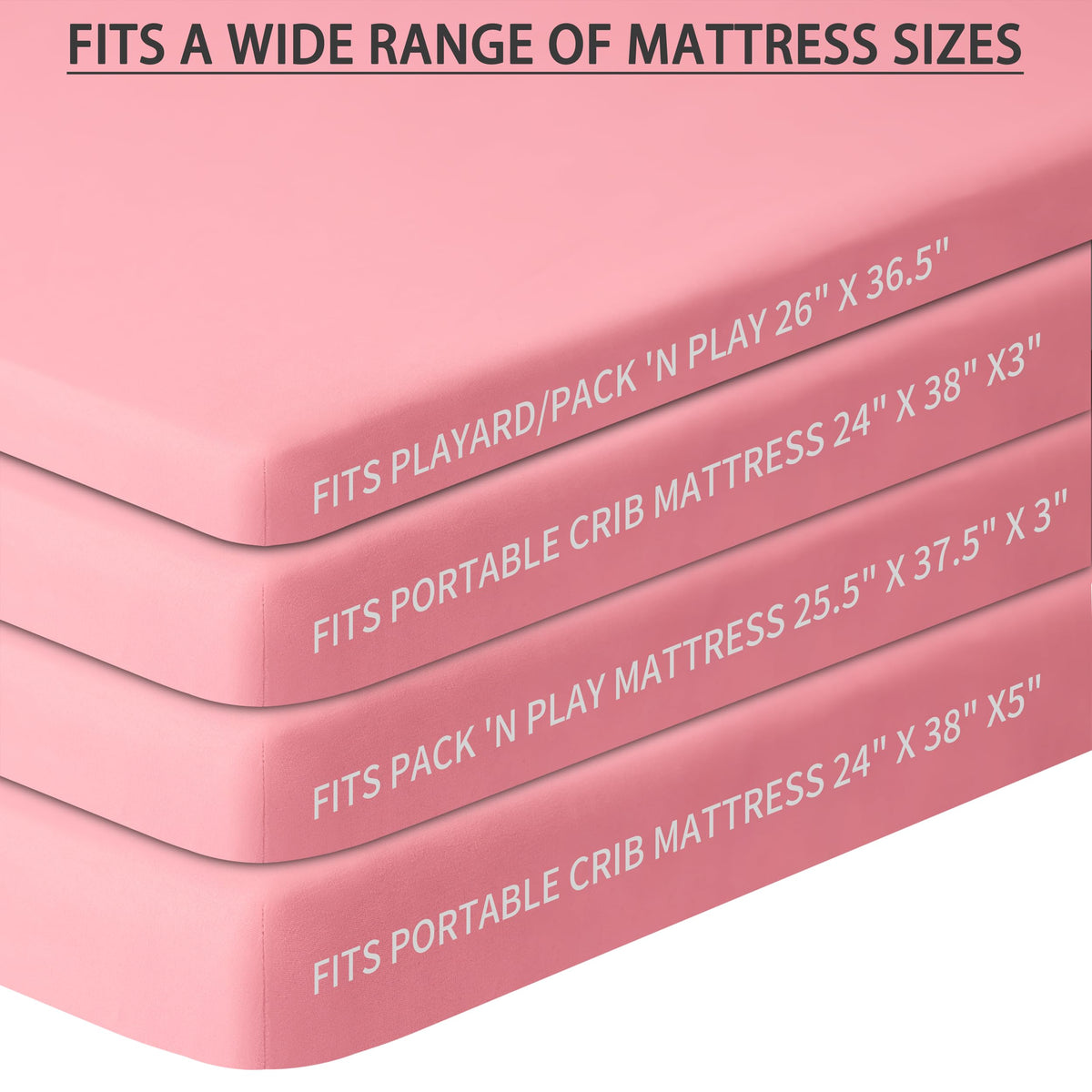 GUNTAIL Baby Crib Sheets for Boys Girls, 2 Pack Fitted Crib Sheet for Standard Crib and Toddler Mattress, Soft Microfiber Baby Sheet 52x28x8in. (Love & Pink)