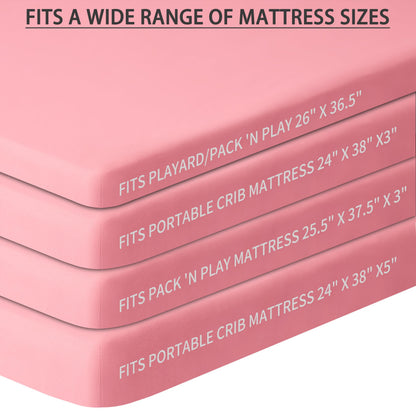 GUNTAIL Baby Crib Sheets for Boys Girls, 2 Pack Fitted Crib Sheet for Standard Crib and Toddler Mattress, Soft Microfiber Baby Sheet 52x28x8in. (Love & Pink)