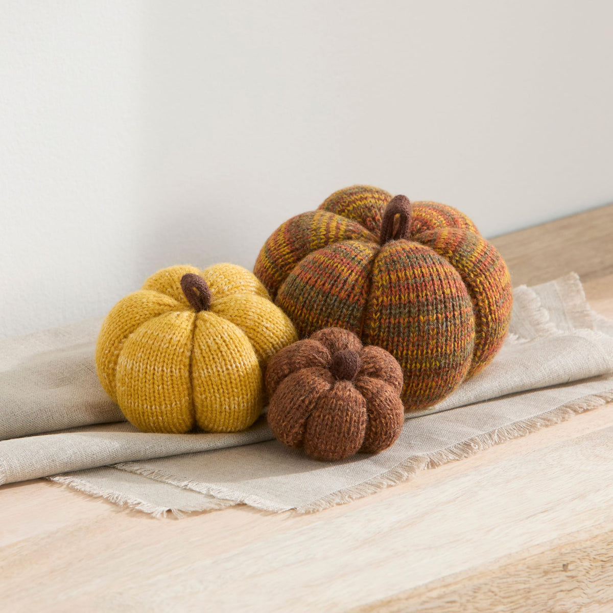 Mini Knit Pumpkins Set of 5, Fall Décor (Autumn Set)