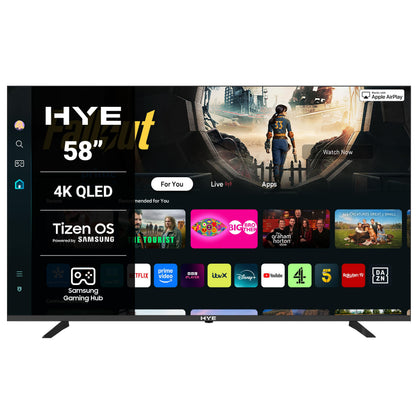 HYE 43" LED Smart TV - 4K Ultra HD, Samsung Tizen OS & Gaming Hub, Black