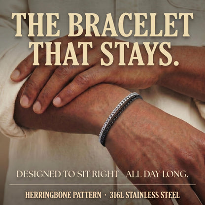 Galis Mens Bracelet - Stainless Steel, Non Tarnish Rope Chain Bracelets, Stylish Fathers Day Gift for Dad, Husband, Boyfriend.