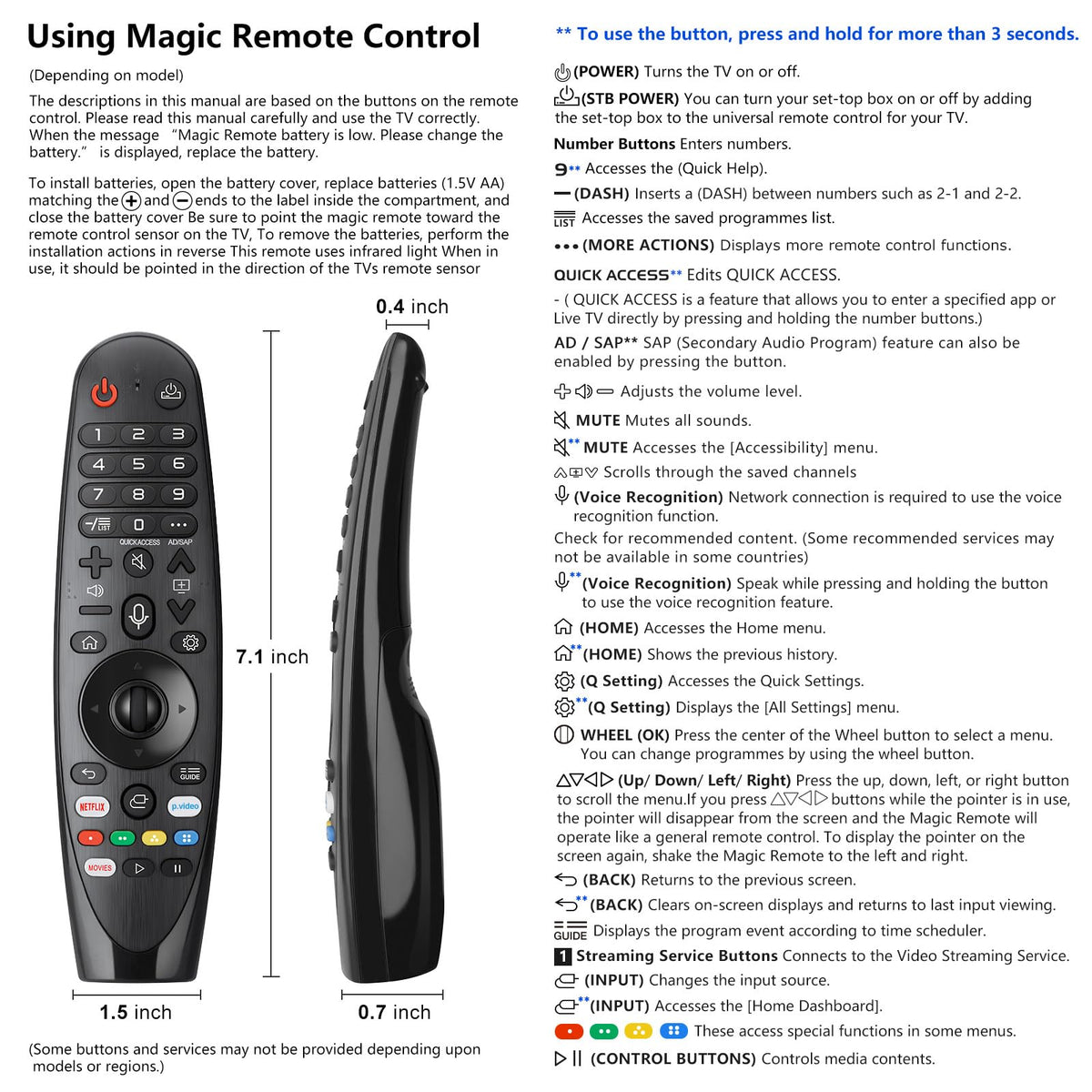 Replacement for Samsung TV Remote, for All 2018-2024 Samsung Remote Control for Smart TV with Voice Control. No Solarcell. 2-Year Warranty.