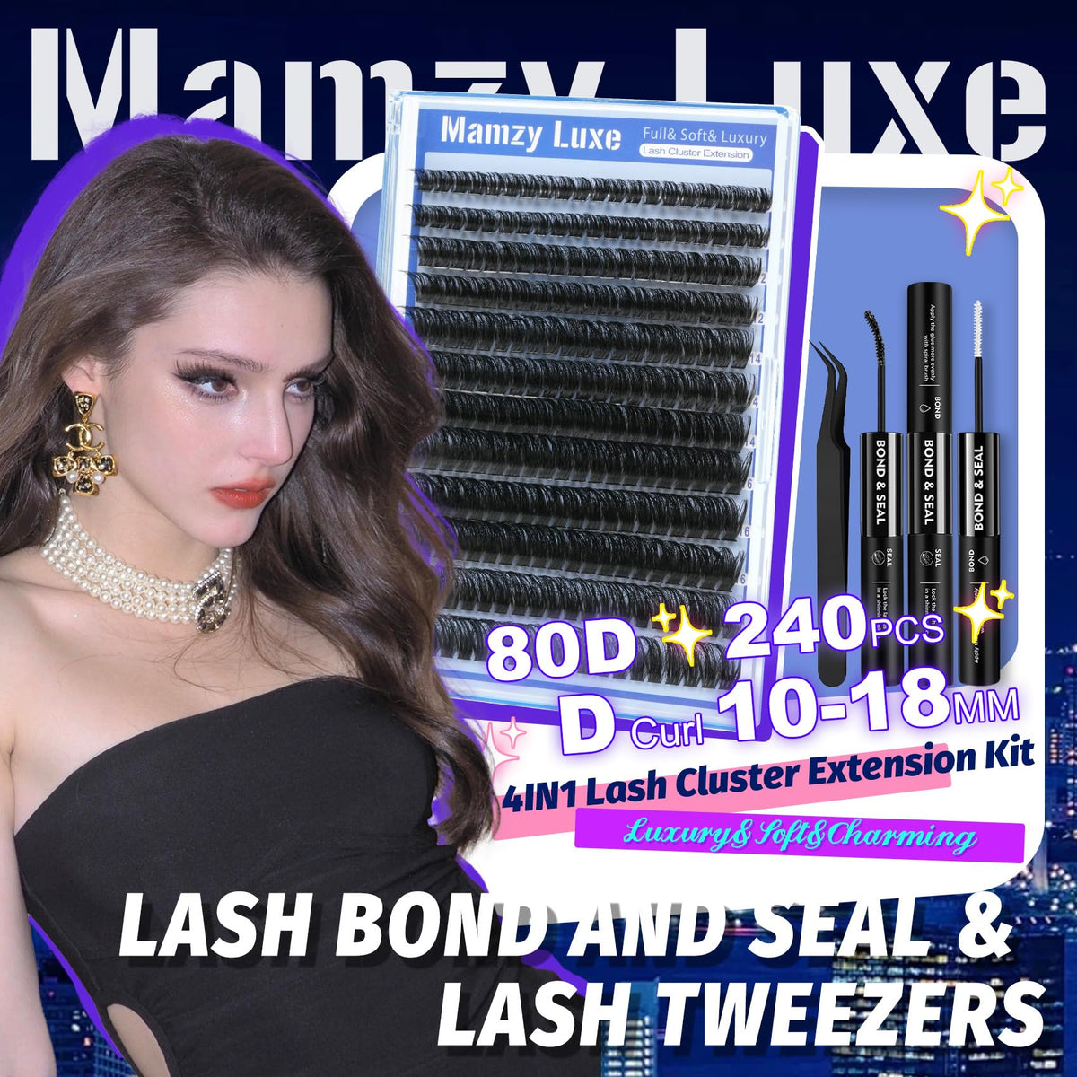 Lash Clusters Wispy 60D Eyelash Clusters 10-18mm Fluff Cluster Eyelash Extensions D Curl No Plastic Feel Individual Lashes Extension 240 Pcs Versatile False Eyelashes Clusters