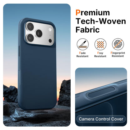 Mkeke for iPhone 17 Pro Max Case Techwoven Green, [Compatible with MagSafe] [Camera Control Cover] [Premium Tech Woven Fabric] [Drop Protection] Shockproof Skin-Friendly