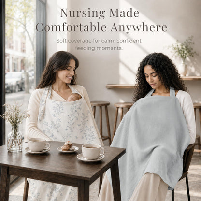 Konssy Muslin Nursing Cover Up for Breastfeeding with Rigid Hoop