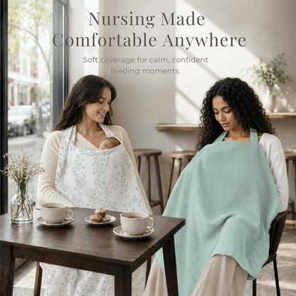 Konssy Muslin Nursing Cover Up for Breastfeeding with Rigid Hoop