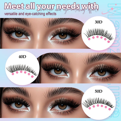 Lash Clusters Wispy 60D Eyelash Clusters 10-18mm Fluff Cluster Eyelash Extensions D Curl No Plastic Feel Individual Lashes Extension 240 Pcs Versatile False Eyelashes Clusters