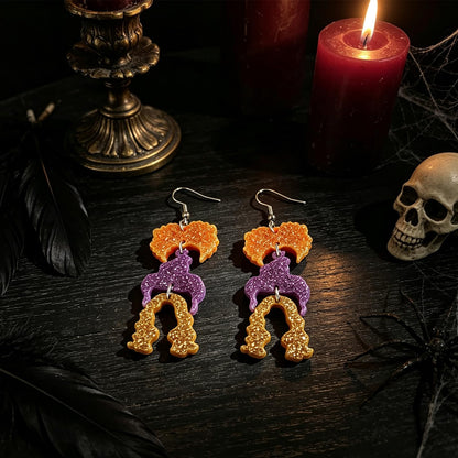 Hocus Pocus Earrings for Women Spooky Witch Halloween Pumpkin Earrings Halloween Accessories Witch Jewelry