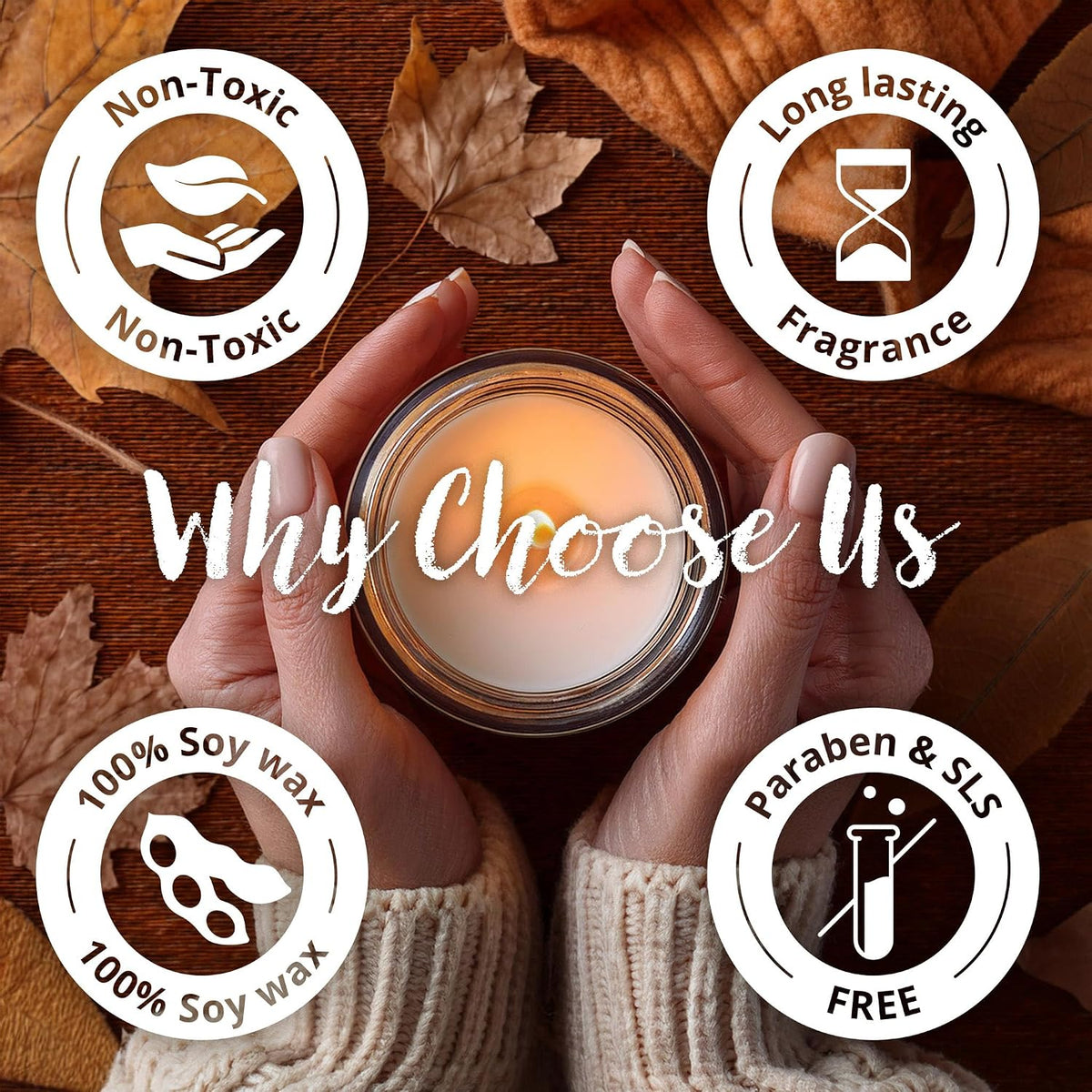 Wax & Wit Fall Candles for Home Scented – Apple, Cinnamon, Clove, Orange – Perfect Home Décor Gifts for Autumn, Holiday, Christmas, Winter - 9oz, Soy Wax, 50 Hour Burn