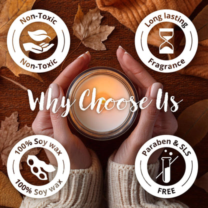 Wax & Wit Fall Candles for Home Scented – Apple, Cinnamon, Clove, Orange – Perfect Home Décor Gifts for Autumn, Holiday, Christmas, Winter - 9oz, Soy Wax, 50 Hour Burn