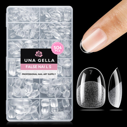 UNA GELLA Short Sharp Square Nail Tips 504pcs X-Soft Flat Square Nails