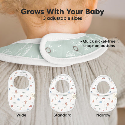 KeaBabies 8-Pack Organic Baby Bibs for Drooling and Teething (Sweet Charm)