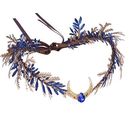 MOSTORY Renaissance Fairy Flower Crown, Woodland Elf Crown Headpiece