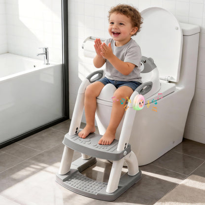 Potty Training Toilet for Toddlers, 2-in-1 Potty Training seat, Anti-Slip (Chocolate, Bear)