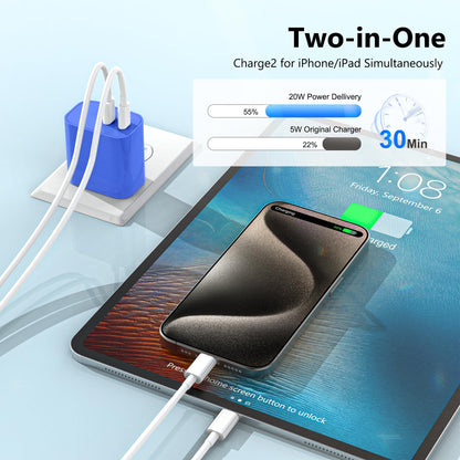 USB C Charger Block 3 Pack, Dual Port 20W Fast Wall Plug