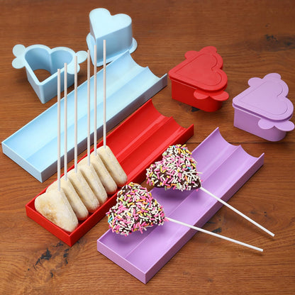 Round Cake Pop Mold Set with 9in Tray and Sticks- Blue