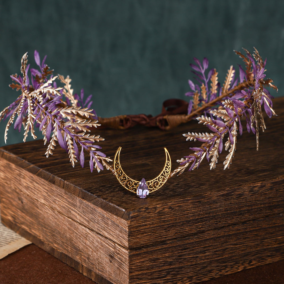 MOSTORY Renaissance Fairy Flower Crown, Woodland Elf Crown Headpiece