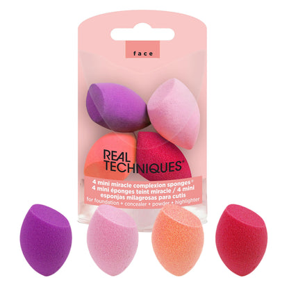 Real Techniques Mini Miracle Complexion Sponge for Makeup, 4 Count