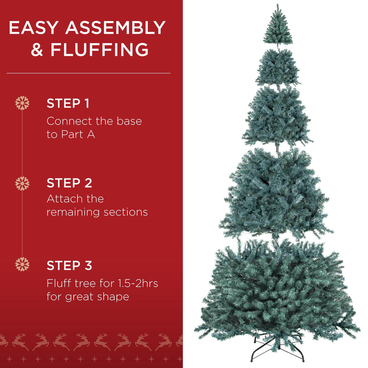 Best Choice Products Artificial Christmas Tree, 6ft Premium Unlit Realistic Spruce Holiday Décor w/Dense Branches, Easy Assembly, Metal Base - Green Spruce