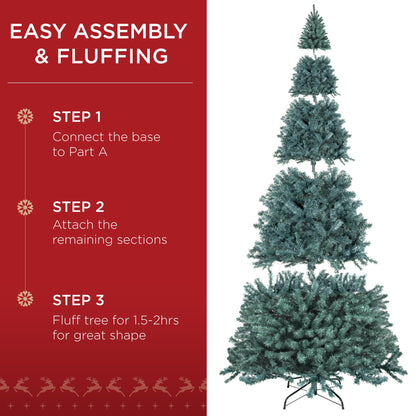 Best Choice Products Artificial Christmas Tree, 6ft Premium Unlit Realistic Spruce Holiday Décor w/Dense Branches, Easy Assembly, Metal Base - Green Spruce