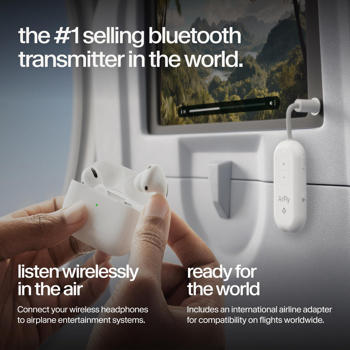 Twelve South AirFly SE, Bluetooth Wireless Audio Transmitter Adapter, White