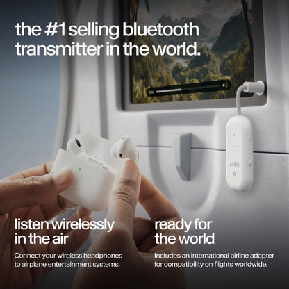 Twelve South AirFly SE, Bluetooth Wireless Audio Transmitter Adapter, White