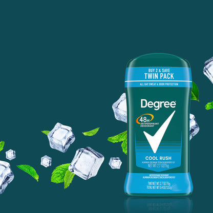 Degree Men Antiperspirant Deodorant, Cool Rush, Twin Pack, 2.7 oz
