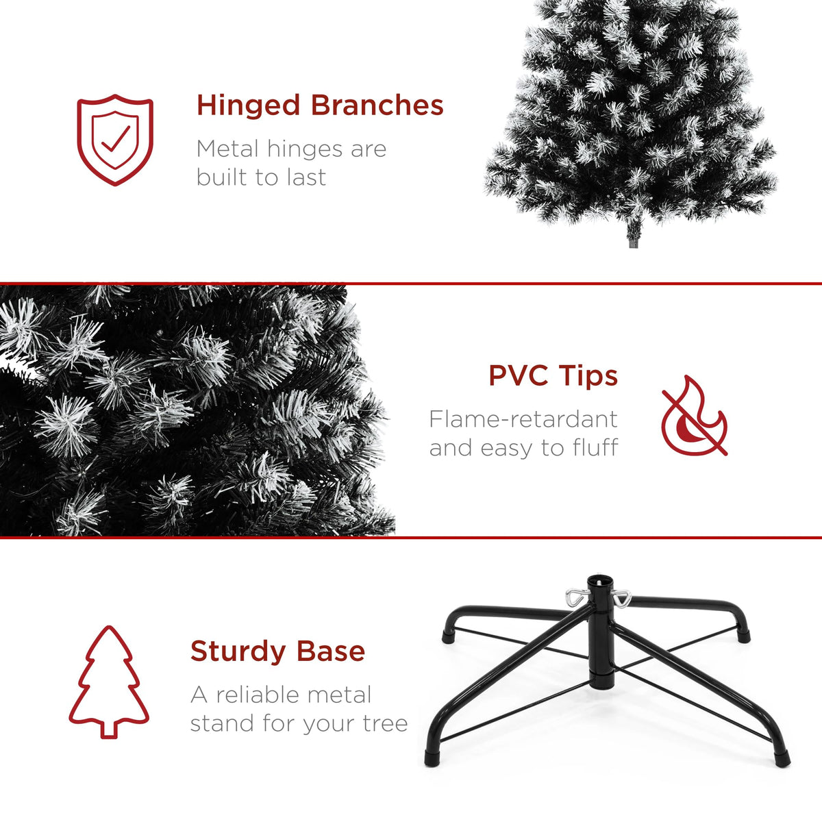Best Choice Products Artificial Christmas Tree, 6ft Premium Unlit Realistic Spruce Holiday Décor w/Dense Branches, Easy Assembly, Metal Base - Green Spruce