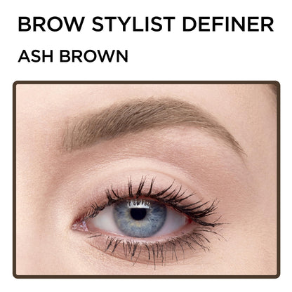 L'Oreal Paris Makeup Brow Stylist Definer Waterproof Eyebrow Pencil, Ultra-Fine Mechanical Pencil, Draws Tiny Brow Hairs and Fills in Sparse Areas and Gaps, Dark Brunette, 0.11 Ounce (Pack of 2)